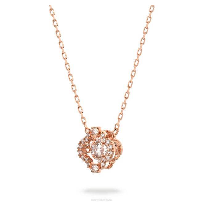 Swarovski DV4B411 gioielleria tagli misti, trifoglio, bianco, placcato tonalità oro rosa set da ballo scintillante