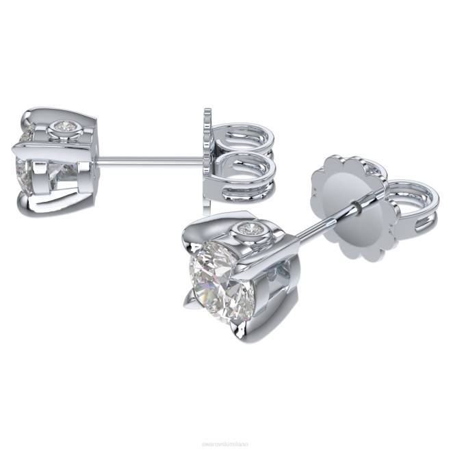 Swarovski DV4B648 gioielleria Oro bianco 14k orecchini a bottone dell'eternità