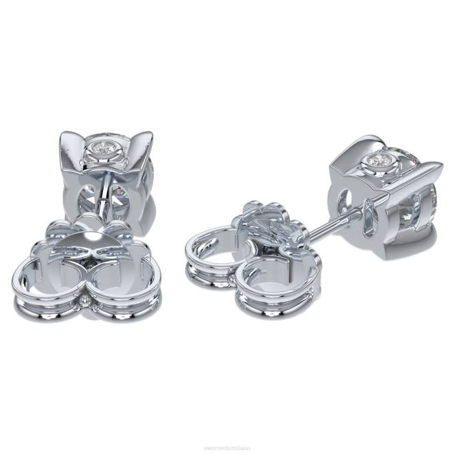 Swarovski DV4B649 gioielleria Oro bianco 14k orecchini a bottone dell'eternità