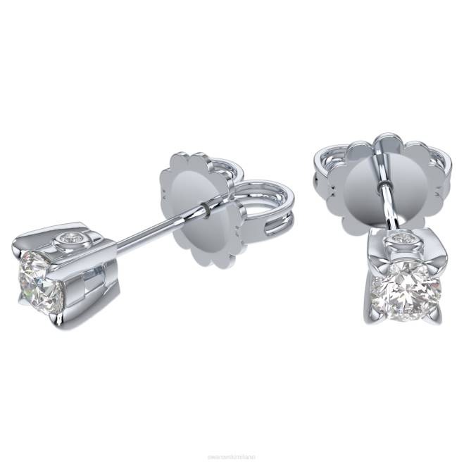 Swarovski DV4B651 gioielleria Oro bianco 14k orecchini a bottone dell'eternità