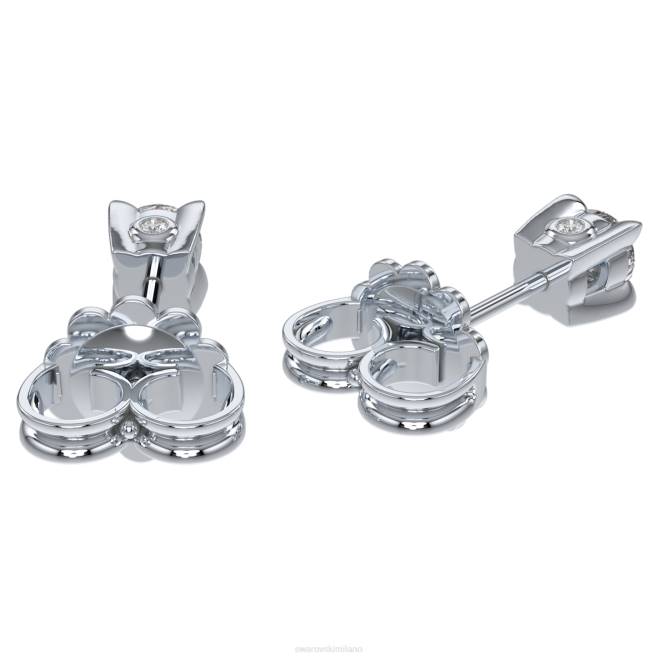 Swarovski DV4B651 gioielleria Oro bianco 14k orecchini a bottone dell'eternità