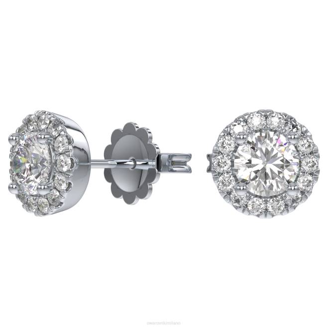 Swarovski DV4B654 gioielleria Oro bianco 14k orecchini a bottone caratteristici