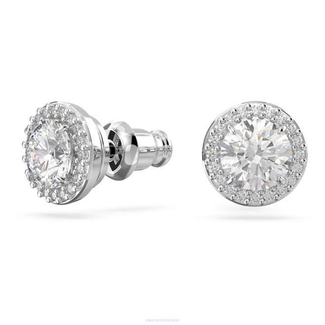 Swarovski DV4B658 gioielleria taglio rotondo, pavé, bianco, rodiato orecchini a bottone costellazione
