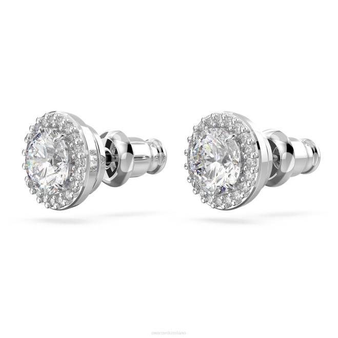 Swarovski DV4B658 gioielleria taglio rotondo, pavé, bianco, rodiato orecchini a bottone costellazione