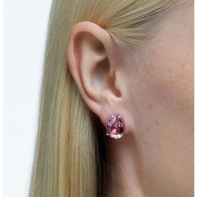 Swarovski DV4B663 gioielleria taglio a goccia, rosa, placcato rodio orecchini a bottone gema
