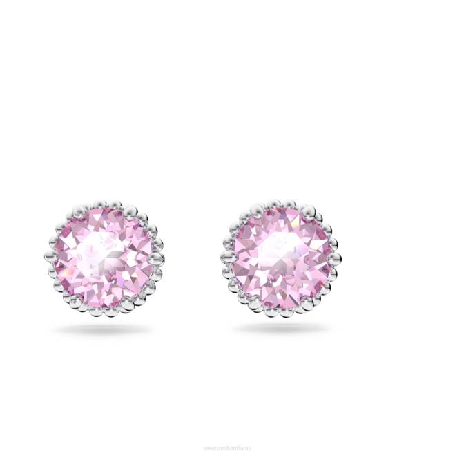 Swarovski DV4B667 gioielleria giugno, rosa, placcato rodio orecchini a bottone con pietra portafortuna a taglio rotondo