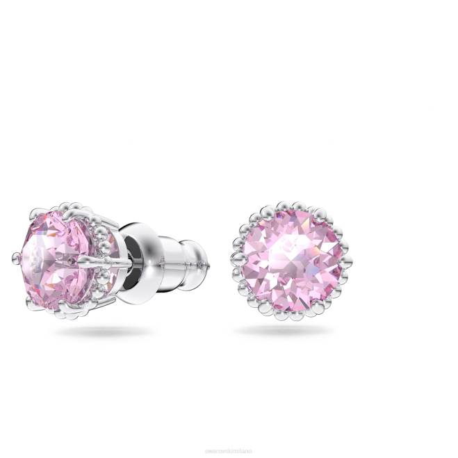 Swarovski DV4B667 gioielleria giugno, rosa, placcato rodio orecchini a bottone con pietra portafortuna a taglio rotondo