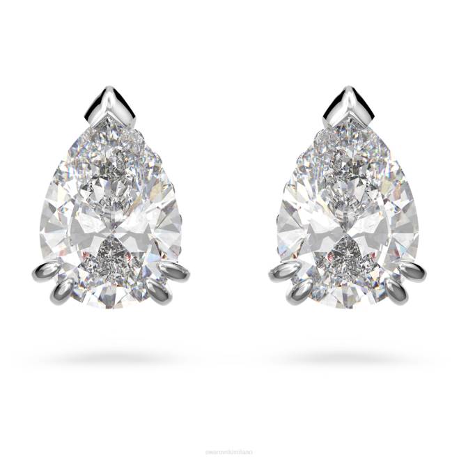 Swarovski DV4B669 gioielleria taglio a pera, bianco, placcato rodio orecchini millenari