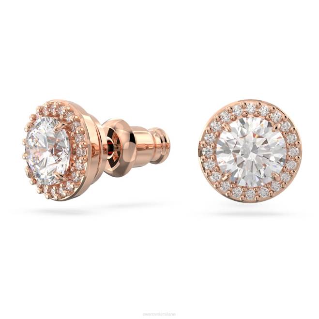 Swarovski DV4B670 gioielleria taglio rotondo, pavé, bianco, placcato tonalità oro rosa orecchini a bottone costellazione