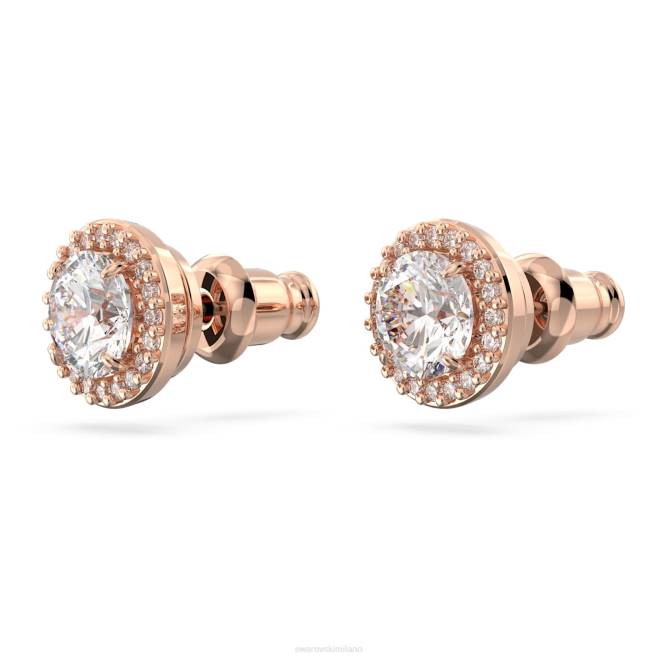 Swarovski DV4B670 gioielleria taglio rotondo, pavé, bianco, placcato tonalità oro rosa orecchini a bottone costellazione