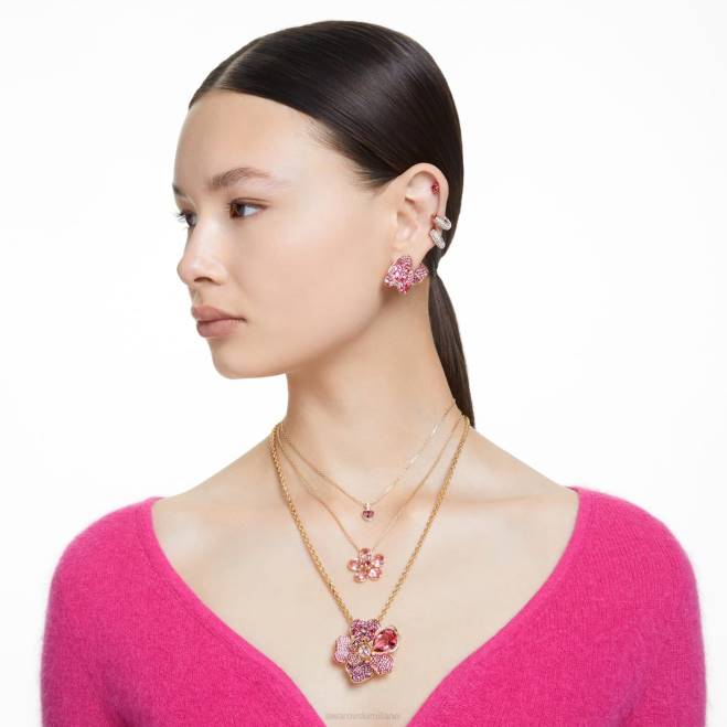 Swarovski DV4B673 gioielleria cuore, rosso, placcato color oro orecchini a bottone stilla