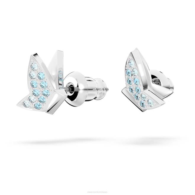Swarovski DV4B678 gioielleria farfalla, blu, placcato rodio orecchini a bottone lilia