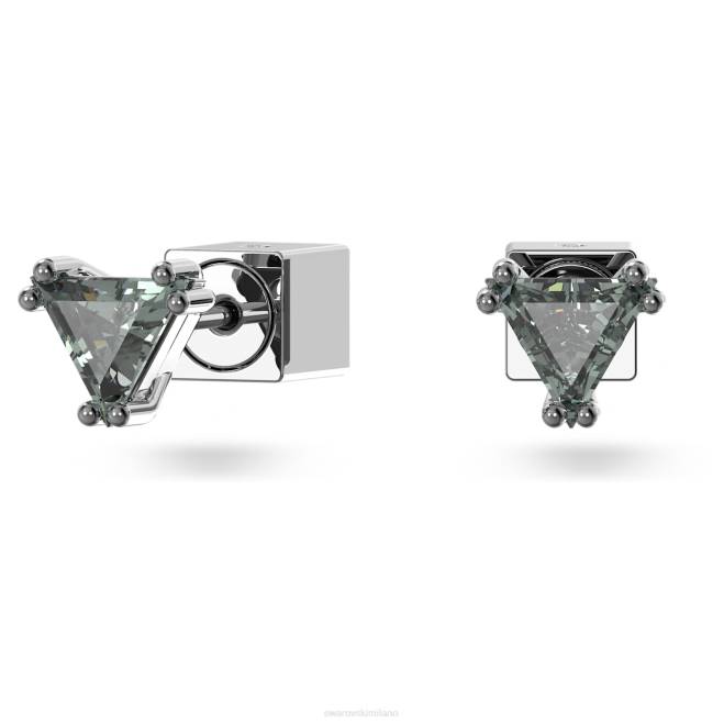 Swarovski DV4B684 gioielleria taglio a triangolo, grigio, placcato rutenio orecchini a bottone stilla
