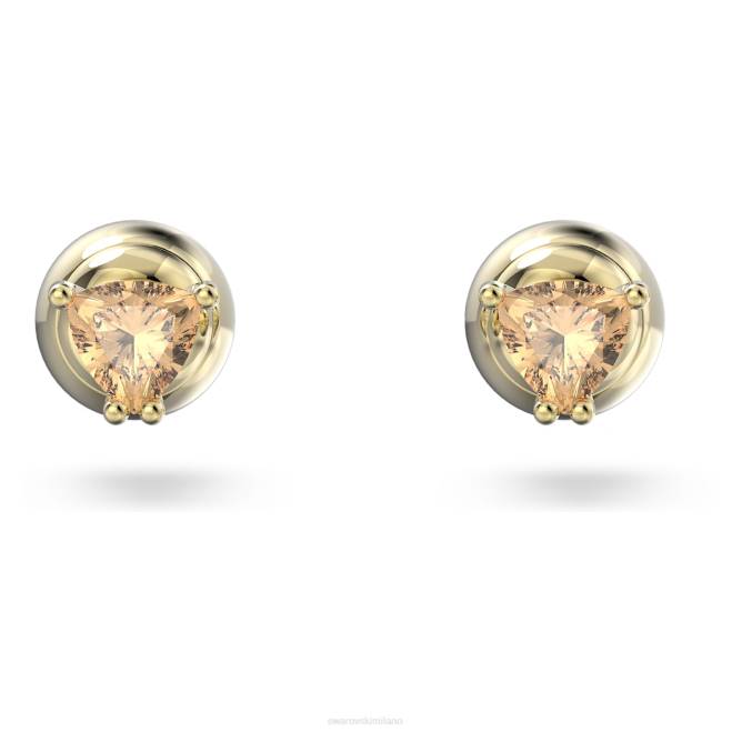 Swarovski DV4B705 gioielleria taglio trilliant, arancione, placcato color oro orecchini a bottone stilla