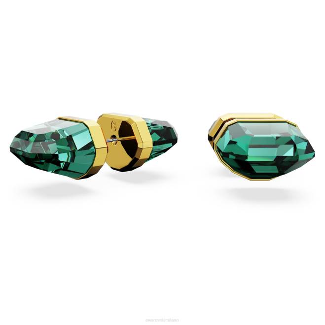 Swarovski DV4B711 gioielleria verde, placcato color oro orecchini a bottone lucenti