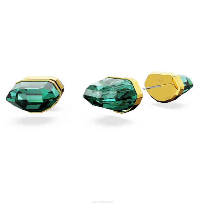 Swarovski DV4B711 gioielleria verde, placcato color oro orecchini a bottone lucenti