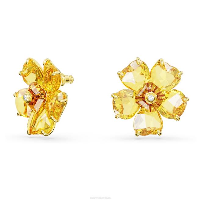 Swarovski DV4B712 gioielleria fiore, giallo, placcato color oro orecchini a bottone fiorere