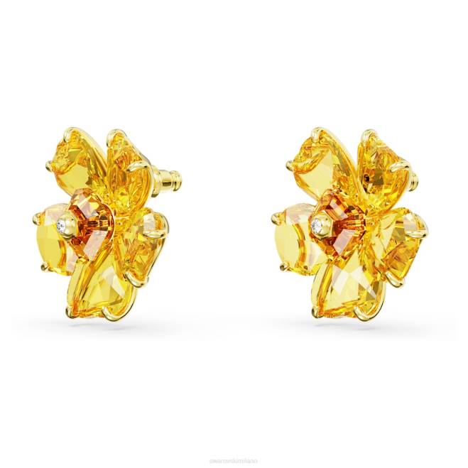 Swarovski DV4B712 gioielleria fiore, giallo, placcato color oro orecchini a bottone fiorere