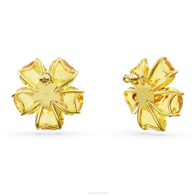 Swarovski DV4B712 gioielleria fiore, giallo, placcato color oro orecchini a bottone fiorere