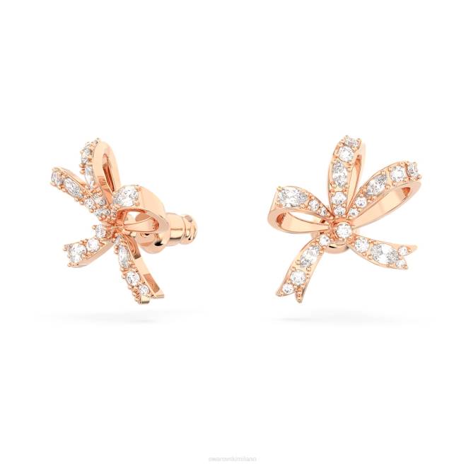 Swarovski DV4B720 gioielleria fiocco, bianco, placcato tonalità oro rosa orecchini a bottone Volta