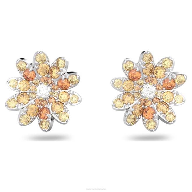 Swarovski DV4B721 gioielleria fiore, multicolore, finiture metalliche miste orecchini a bottone con fiori eterni