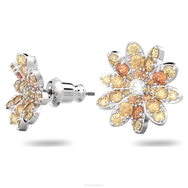Swarovski DV4B721 gioielleria fiore, multicolore, finiture metalliche miste orecchini a bottone con fiori eterni