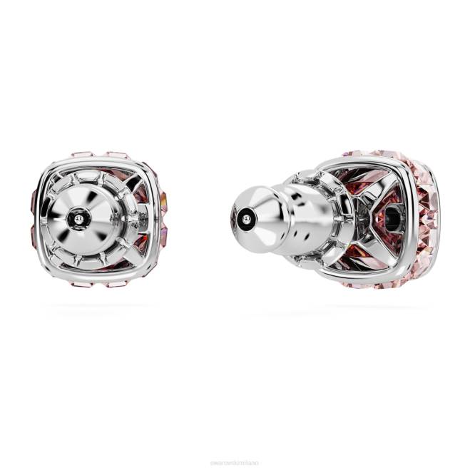 Swarovski DV4B733 gioielleria giugno, rosa, placcato rodio orecchini a bottone con pietra portafortuna taglio quadrato