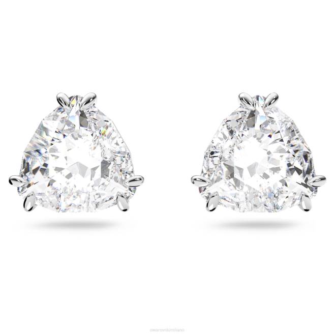 Swarovski DV4B739 gioielleria taglio trilliant, bianco, placcato rodio orecchini millenari