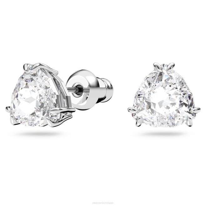 Swarovski DV4B739 gioielleria taglio trilliant, bianco, placcato rodio orecchini millenari