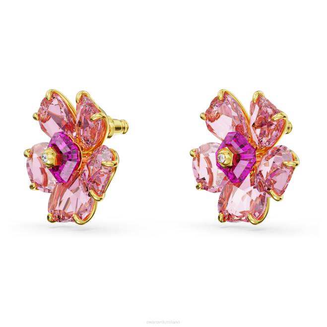 Swarovski DV4B751 gioielleria fiore, rosa, placcato color oro orecchini a bottone fiorere