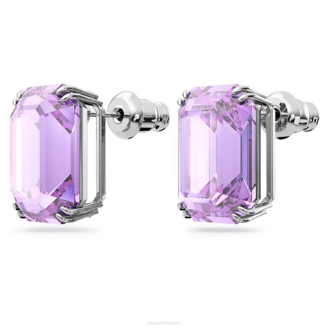 Swarovski DV4B753 gioielleria taglio ottagonale, viola, placcato rodio orecchini millenari