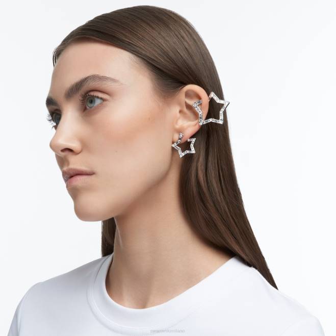 Swarovski DV4B377 gioielleria tagli misti, stella, bianco, rodiato polsino dell'orecchio stella