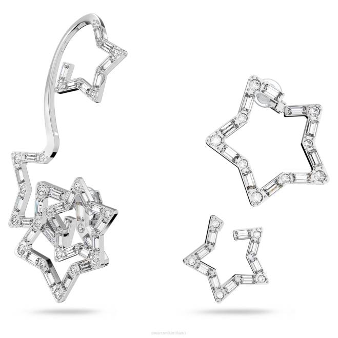 Swarovski DV4B377 gioielleria tagli misti, stella, bianco, rodiato polsino dell'orecchio stella