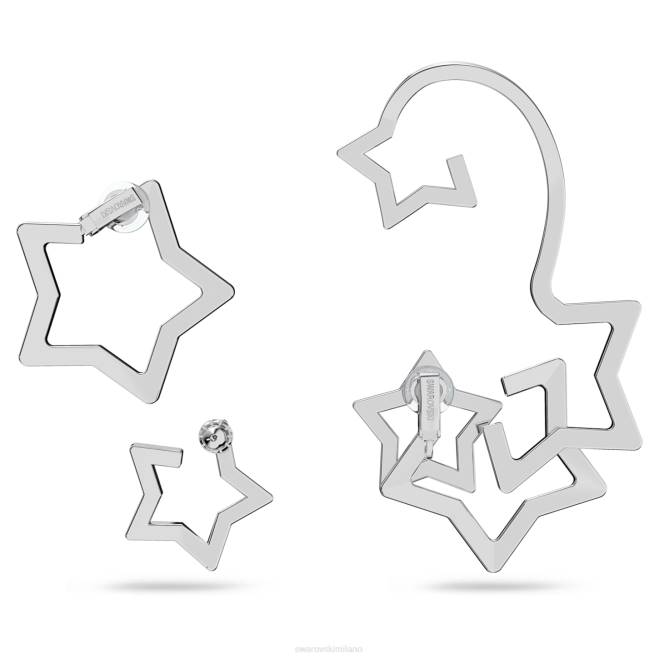 Swarovski DV4B377 gioielleria tagli misti, stella, bianco, rodiato polsino dell'orecchio stella