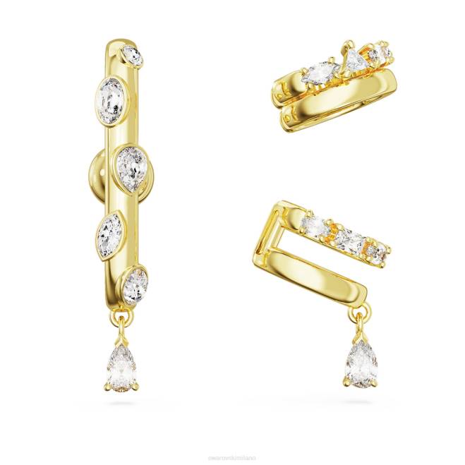 Swarovski DV4B401 gioielleria tagli misti, bianco, placcato oro polsino auricolare dextera