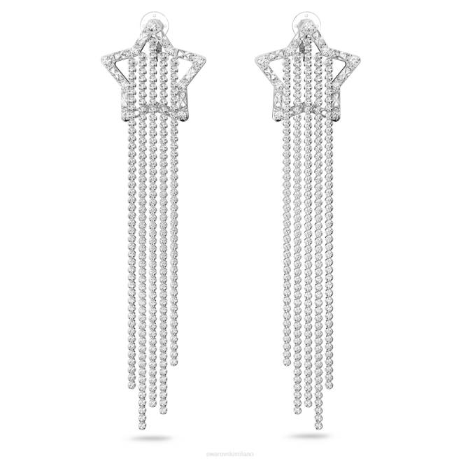 Swarovski DV4B799 gioielleria stella cadente, bianca, placcata rodio orecchini a clip stella
