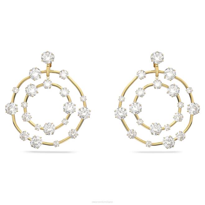 Swarovski DV4B894 gioielleria taglio rotondo, bianco, placcato oro orecchini a clip costellazione