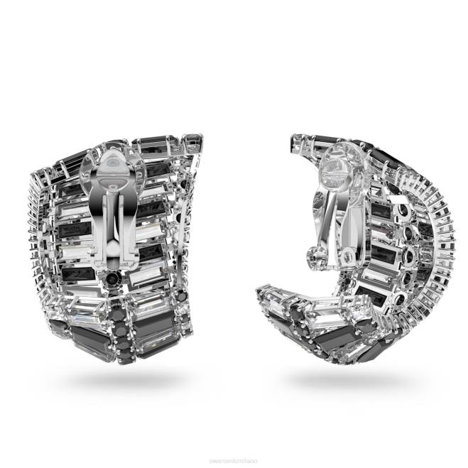 Swarovski DV4B944 gioielleria tagli misti, neri, rodiati orecchini a clip iperbole