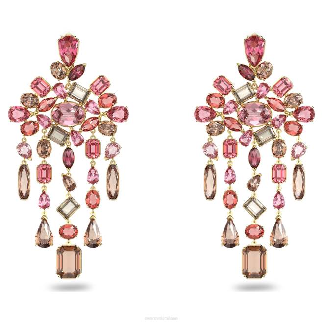 Swarovski DV4B945 gioielleria tagli misti, lampadario, multicolore, placcato color oro orecchini a clip gema