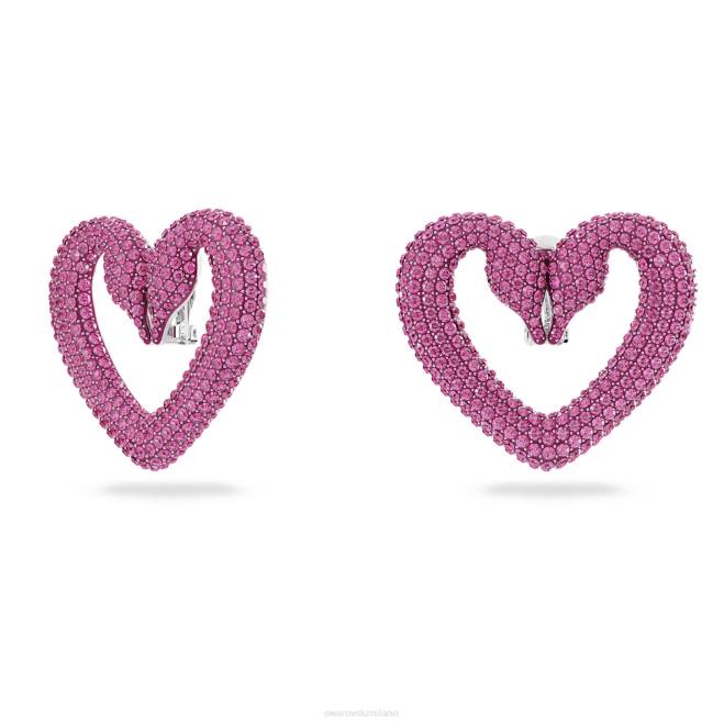 Swarovski DV4B947 gioielleria cuore, rosa, placcato rodio orecchini a clip