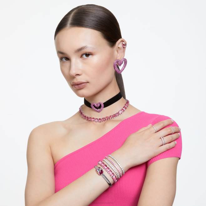 Swarovski DV4B947 gioielleria cuore, rosa, placcato rodio orecchini a clip