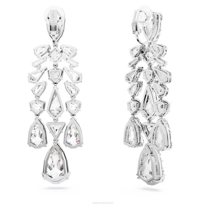 Swarovski DV4B951 gioielleria tagli misti, lampadario, bianco, rodiato orecchini a clip mesmera