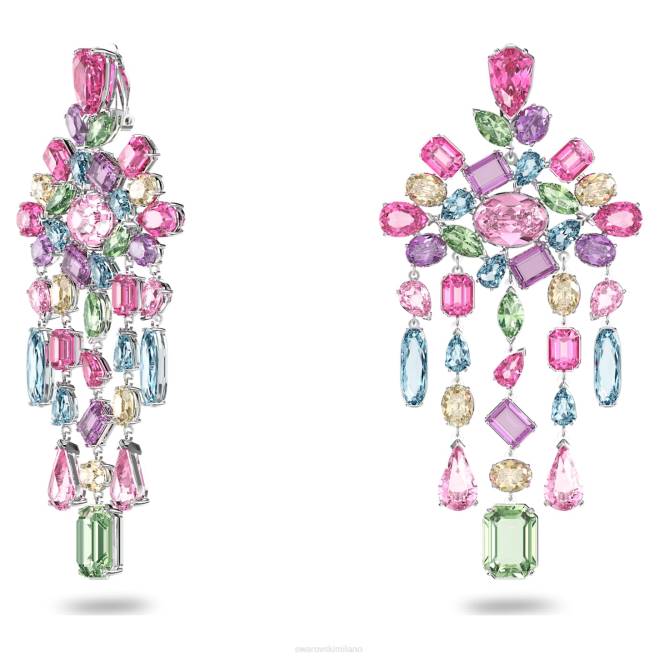 Swarovski DV4B955 gioielleria tagli misti, lampadario, multicolore, rodiato orecchini a clip gema