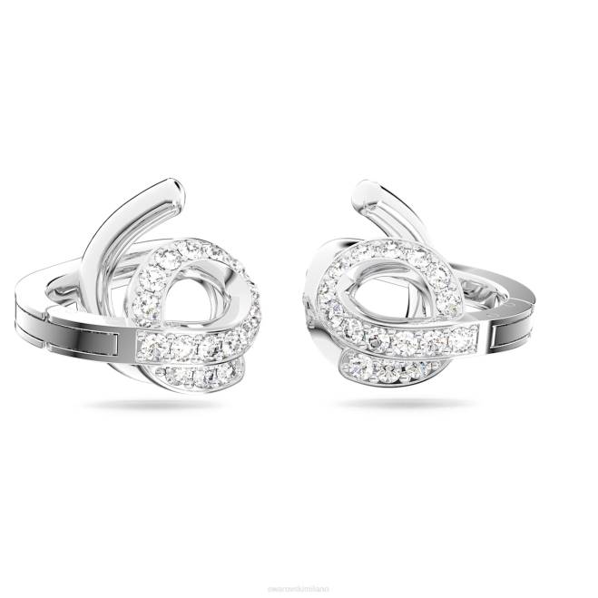 Swarovski DV4B958 gioielleria cristalli riaccesi, bianchi, rodiati orecchini a clip fluuta