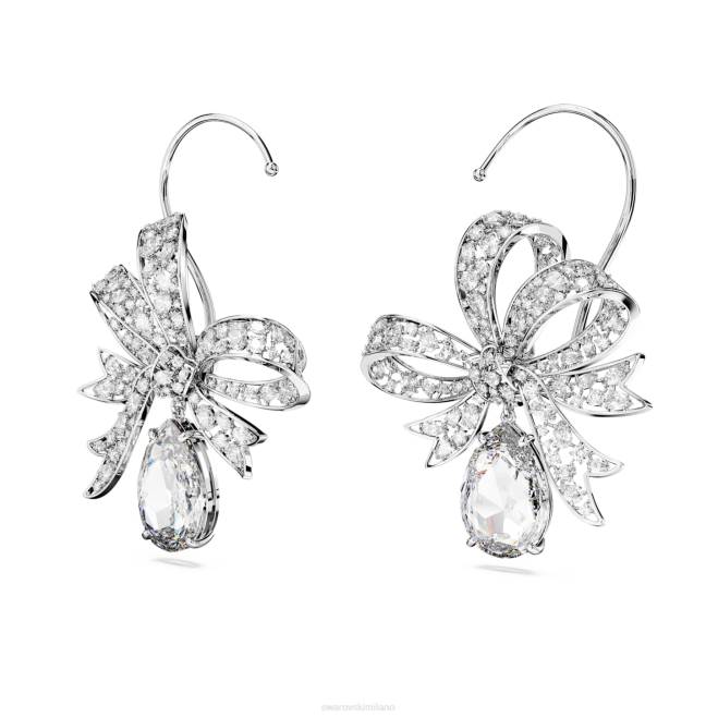 Swarovski DV4B959 gioielleria fiocco, bianco, placcato rodio orecchini a clip Volta
