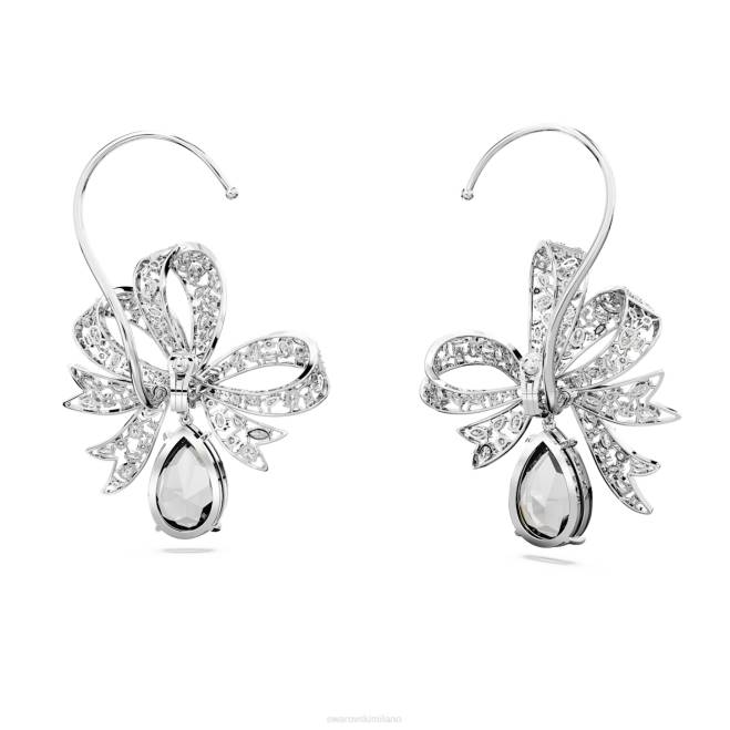 Swarovski DV4B959 gioielleria fiocco, bianco, placcato rodio orecchini a clip Volta