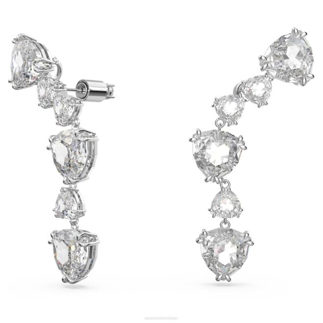 Swarovski DV4B961 gioielleria taglio trilliant, bianco, placcato rodio polsini auricolari mesmera