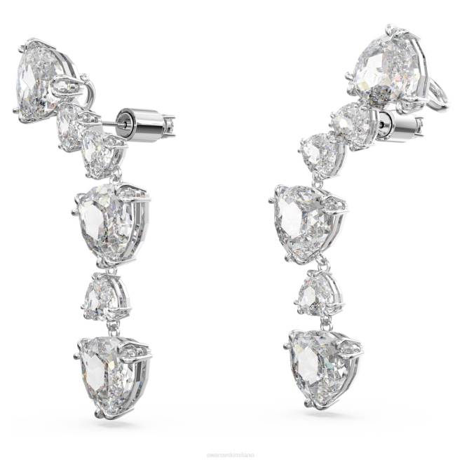 Swarovski DV4B961 gioielleria taglio trilliant, bianco, placcato rodio polsini auricolari mesmera
