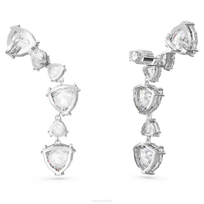 Swarovski DV4B961 gioielleria taglio trilliant, bianco, placcato rodio polsini auricolari mesmera