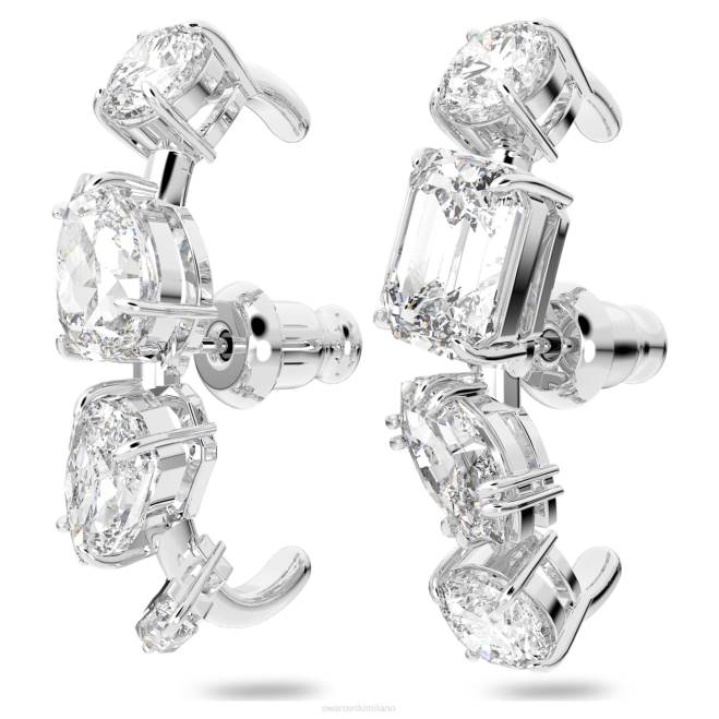 Swarovski DV4B962 gioielleria tagli misti, bianchi, rodiati polsini auricolari gema
